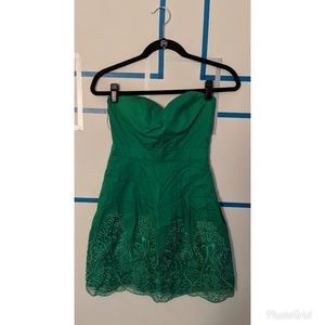 Minuet strapless green dress